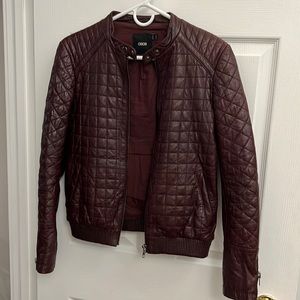 ASOS burgundy leather jacket